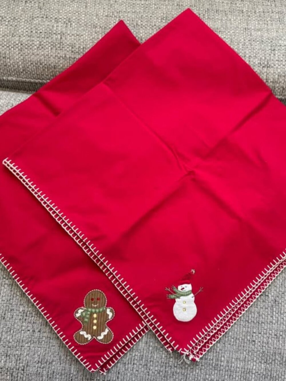 Set of 2 Card Table Christmas Table Clothes (39” x 39”)